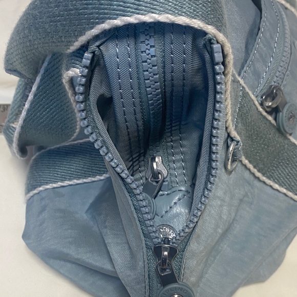 Kipling Blueish green Tote with White Trim - Picture 12 of 16